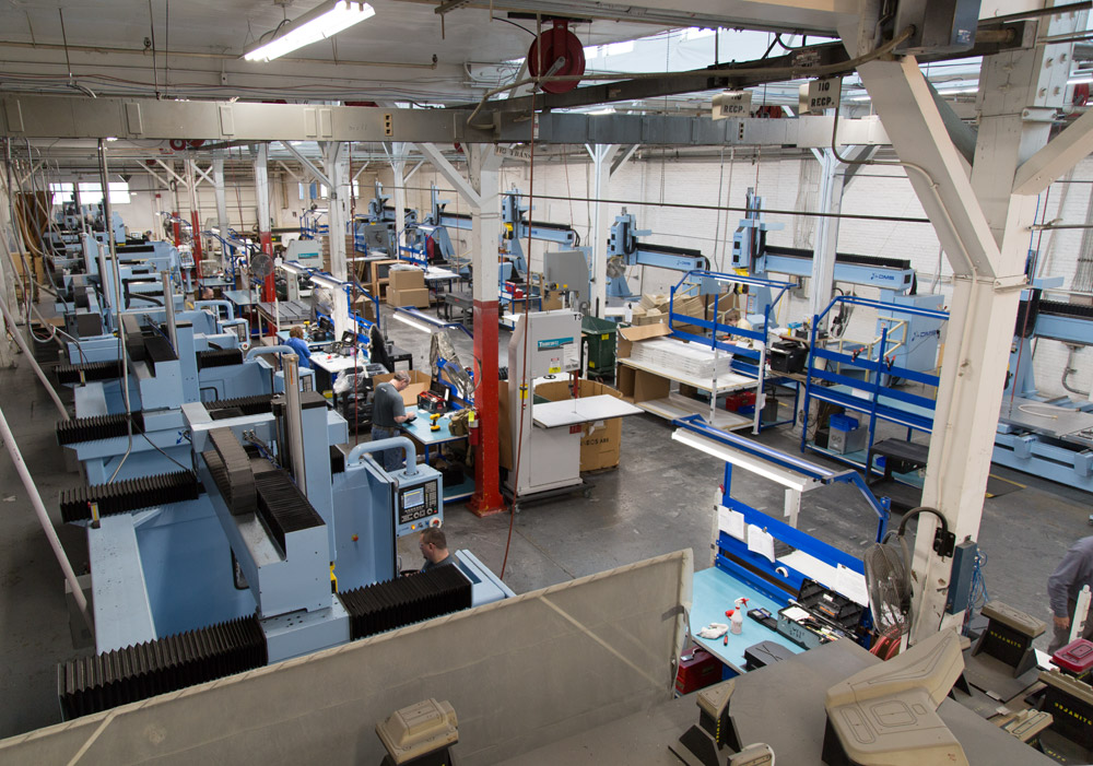 CNC router department used to trim thermoformed parts